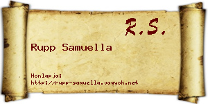 Rupp Samuella névjegykártya